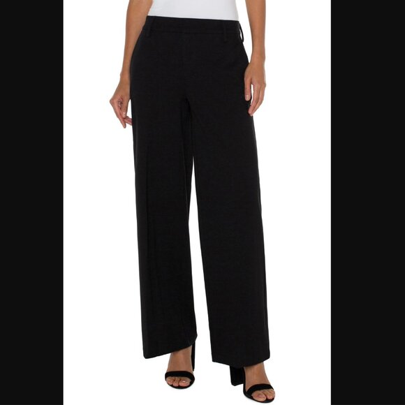 NWT Liverpool Los Angeles Wide Leg Trouser Black Size 4 /27 $109 - Picture 1 of 7